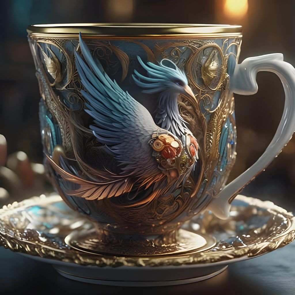 Stylized Thunderbird Cup Digital Art