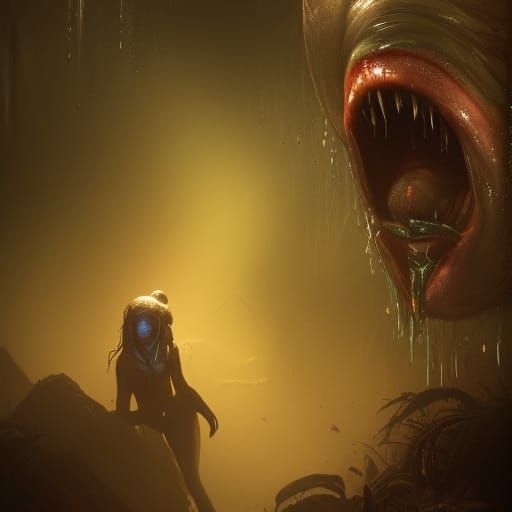 Fly-Human Hybrid in Dark Fantasy Concept Art