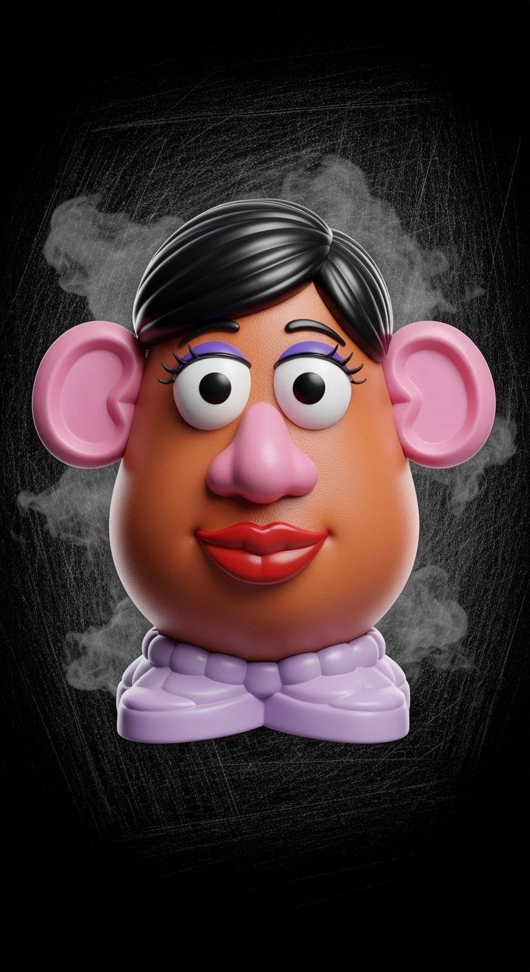 Mrs. Potato Head Portrait in Afremov-Inspired Style