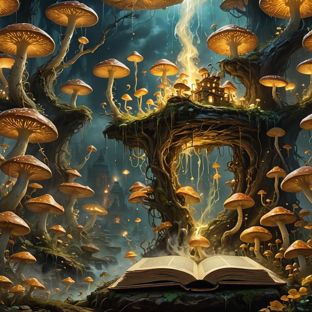 Floating Ancient Tome in Ethereal Realm