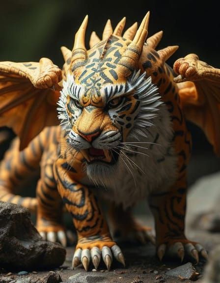 Majestic Dragon-Tiger Hybrid Creature