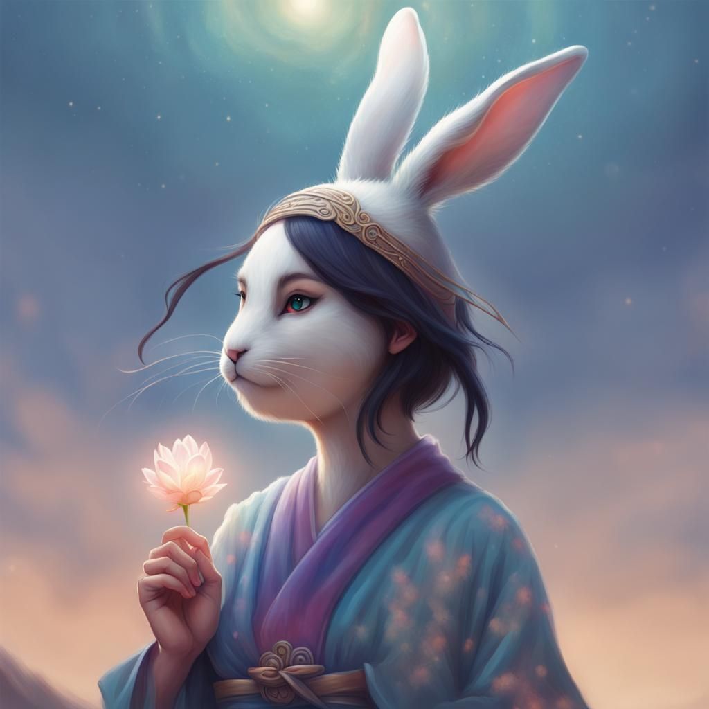 Mystic Rabbit: A Digital Art Journey