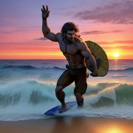 Spectacular Sunset Sand Surf in Classical Style