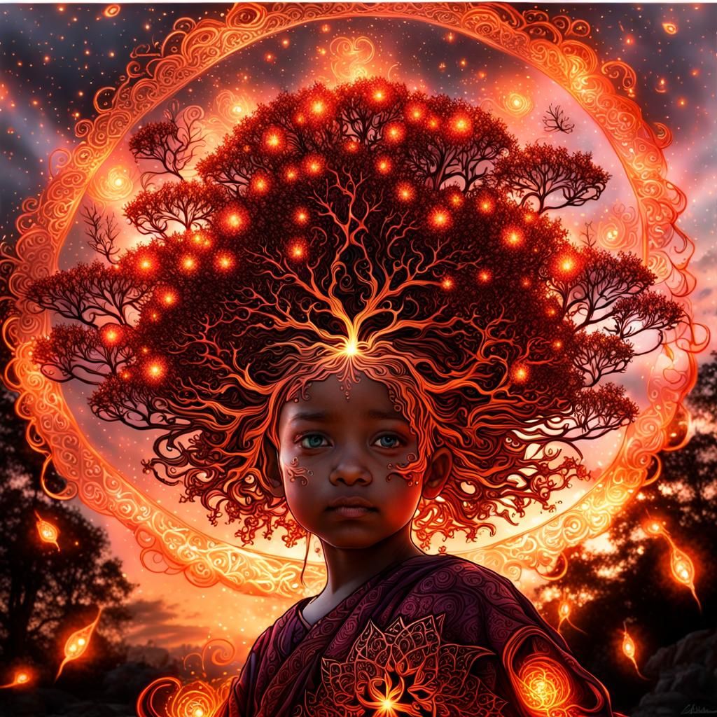 Toddler Witch Casting Magic Spell on Alien Planet