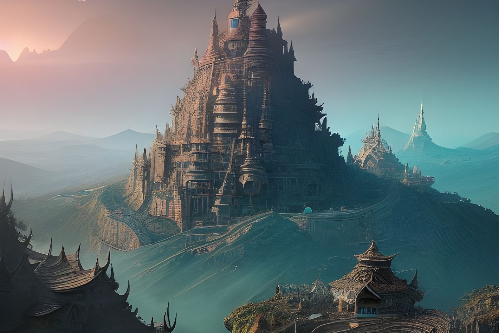 Enigmatic city carved into a mountain top