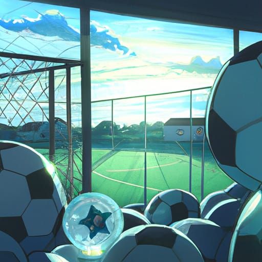 Football in Studio Ghibli Anime Style