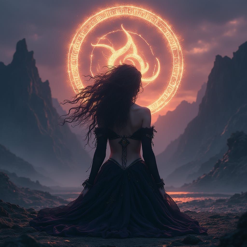 Mystical Seductress Lilith Before Ancient Sigil