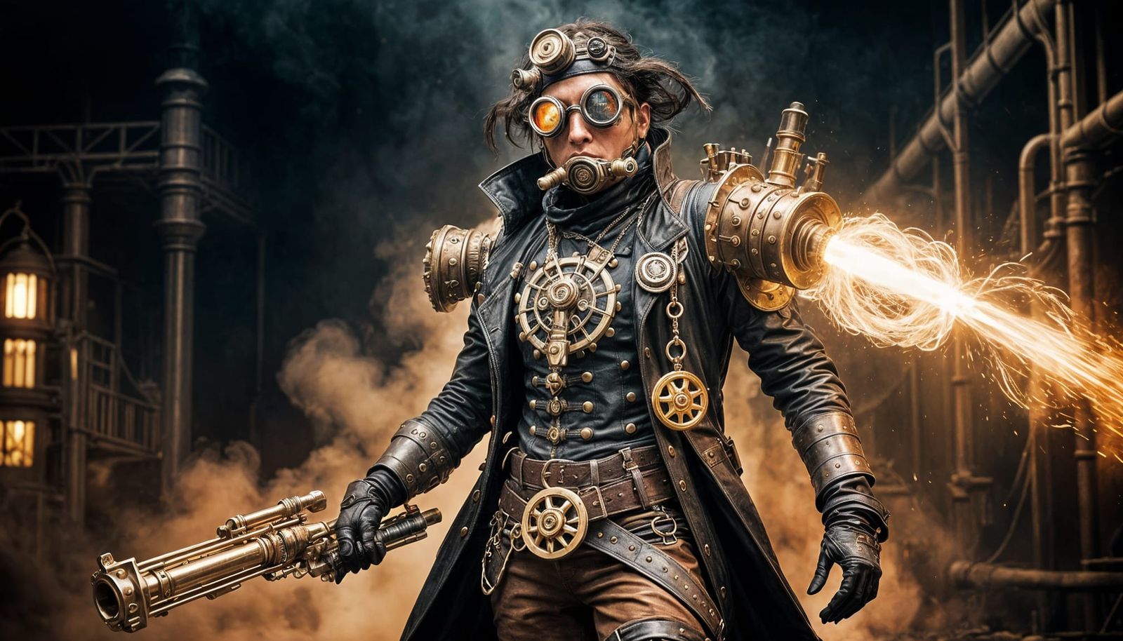 Steampunk Warrior in Motion