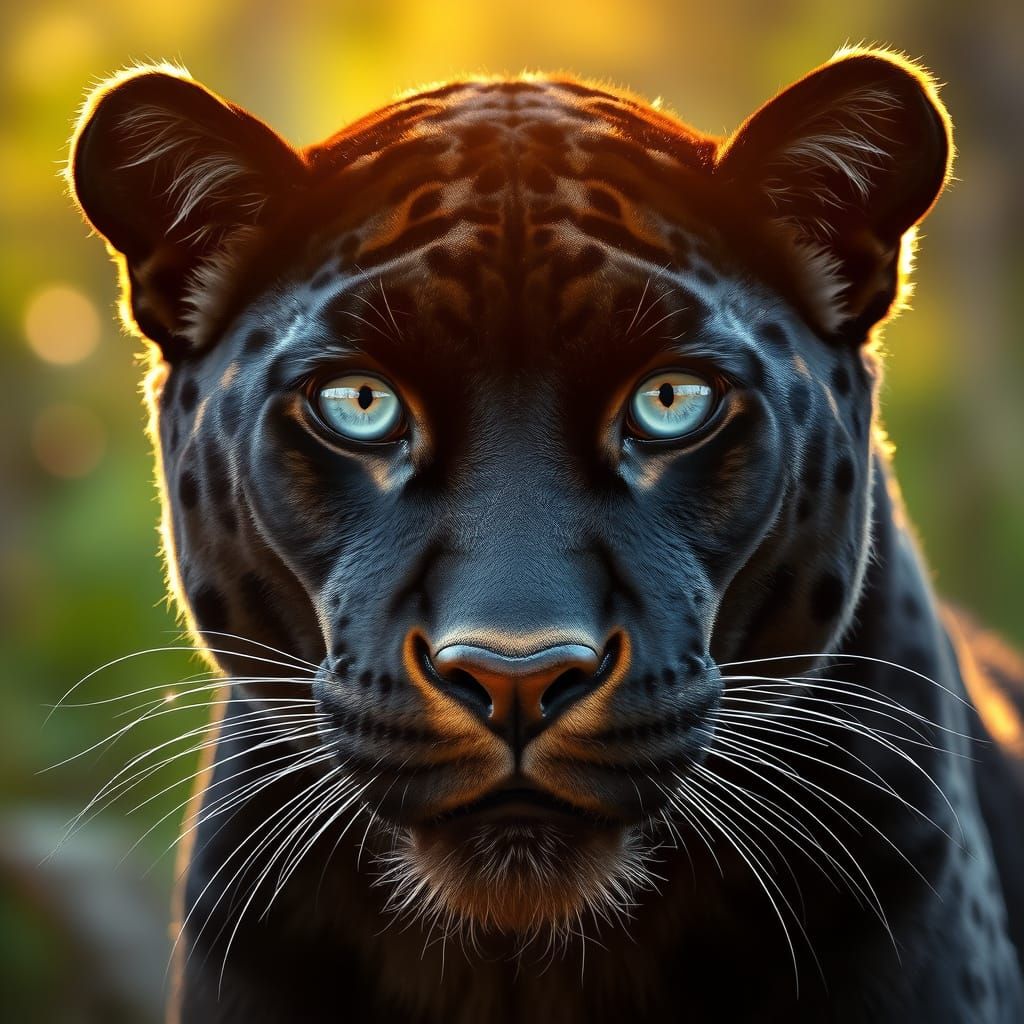 Majestic Black Panther with Sapphire Blue Eyes, Captivating ...