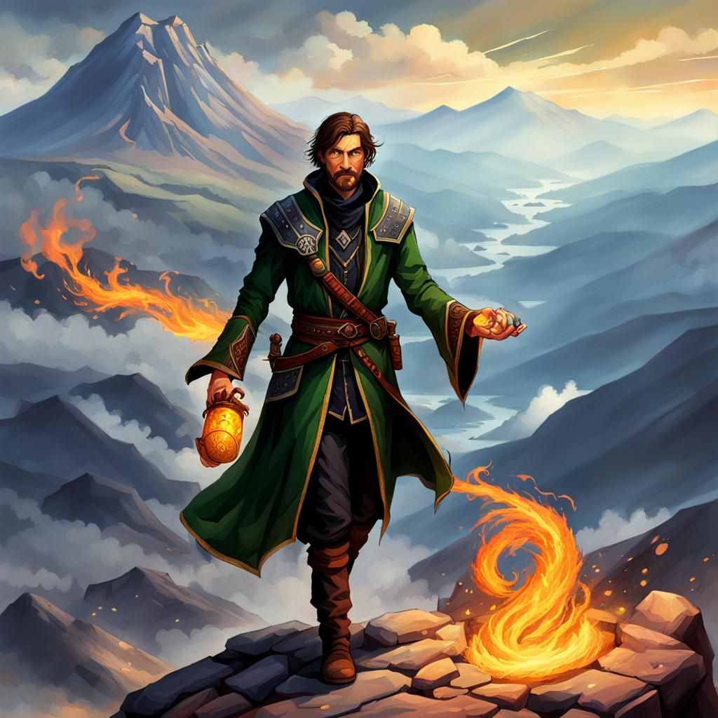 Fantasy Warlock of Firetop Mountain Illustration