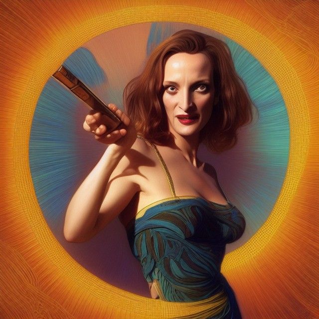 Uma Thurman Dances: A Vivid Digital Painting