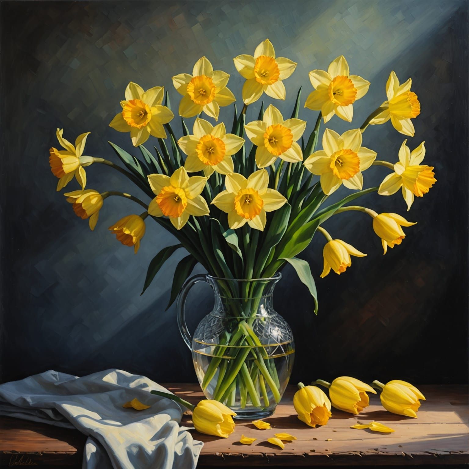 Vibrant Daffodils in Dawn's Warmth