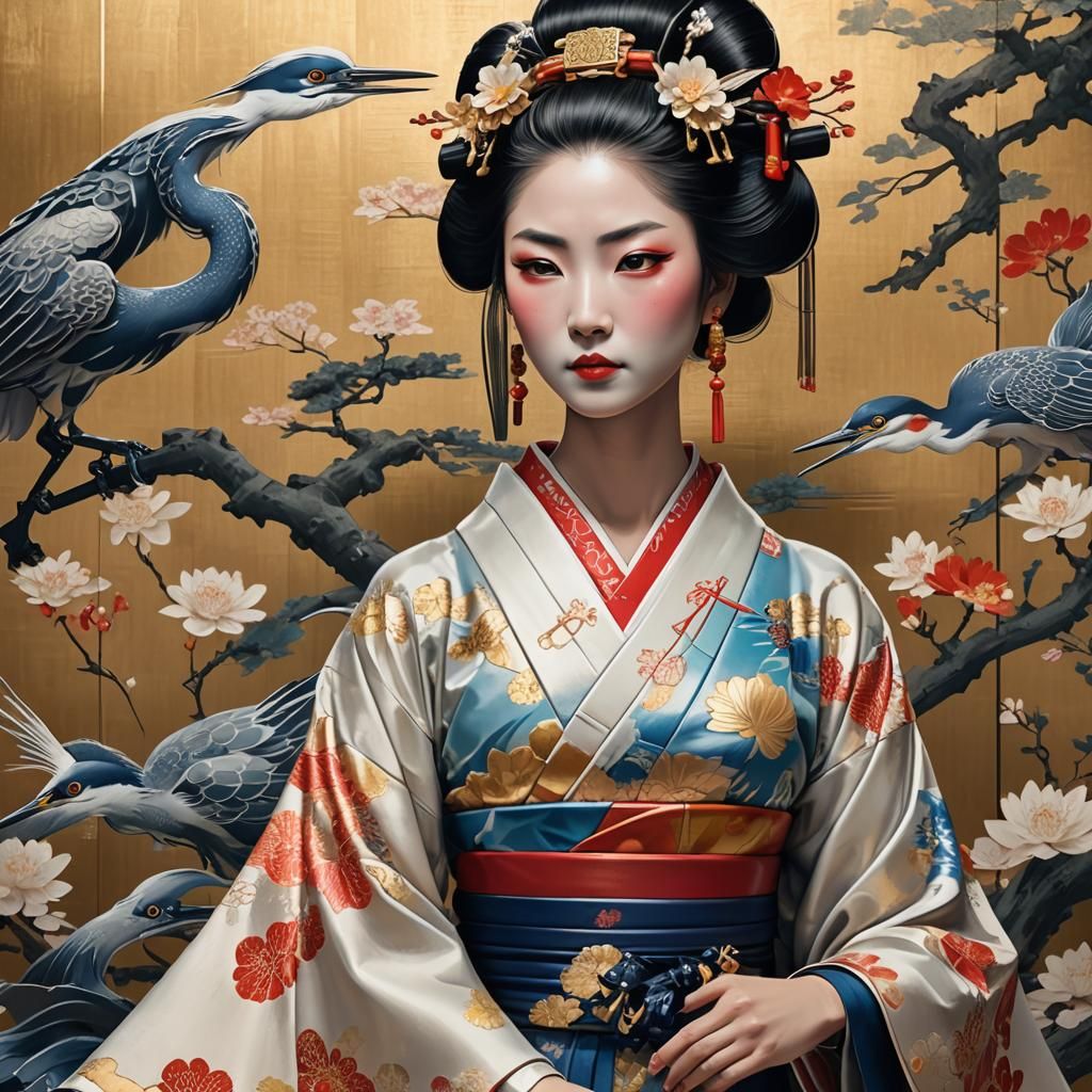 Robot Geisha in Meiji Era Style