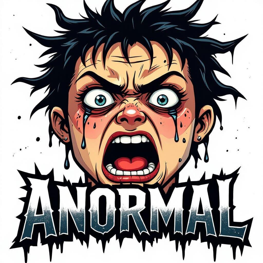 Heavy Metal Typography with Screaming Face Logo