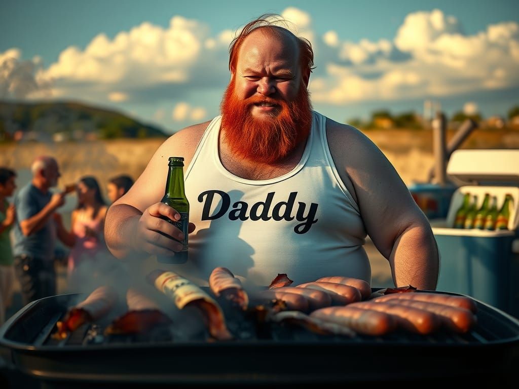 Hyperrealistic BBQ Daddy in Vivid Colors