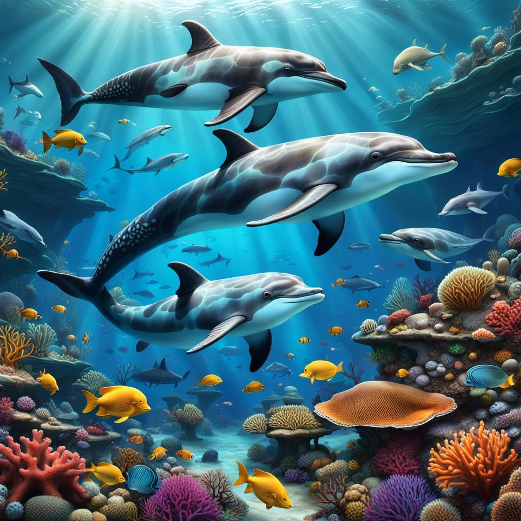 Vibrant Marine Life in Colorful Coral Reef
