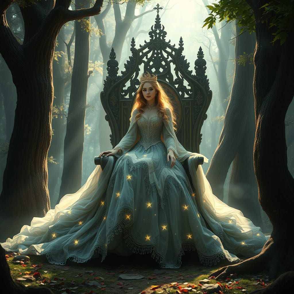 Enchanted Princess Reigns in Ancient Forest Glory