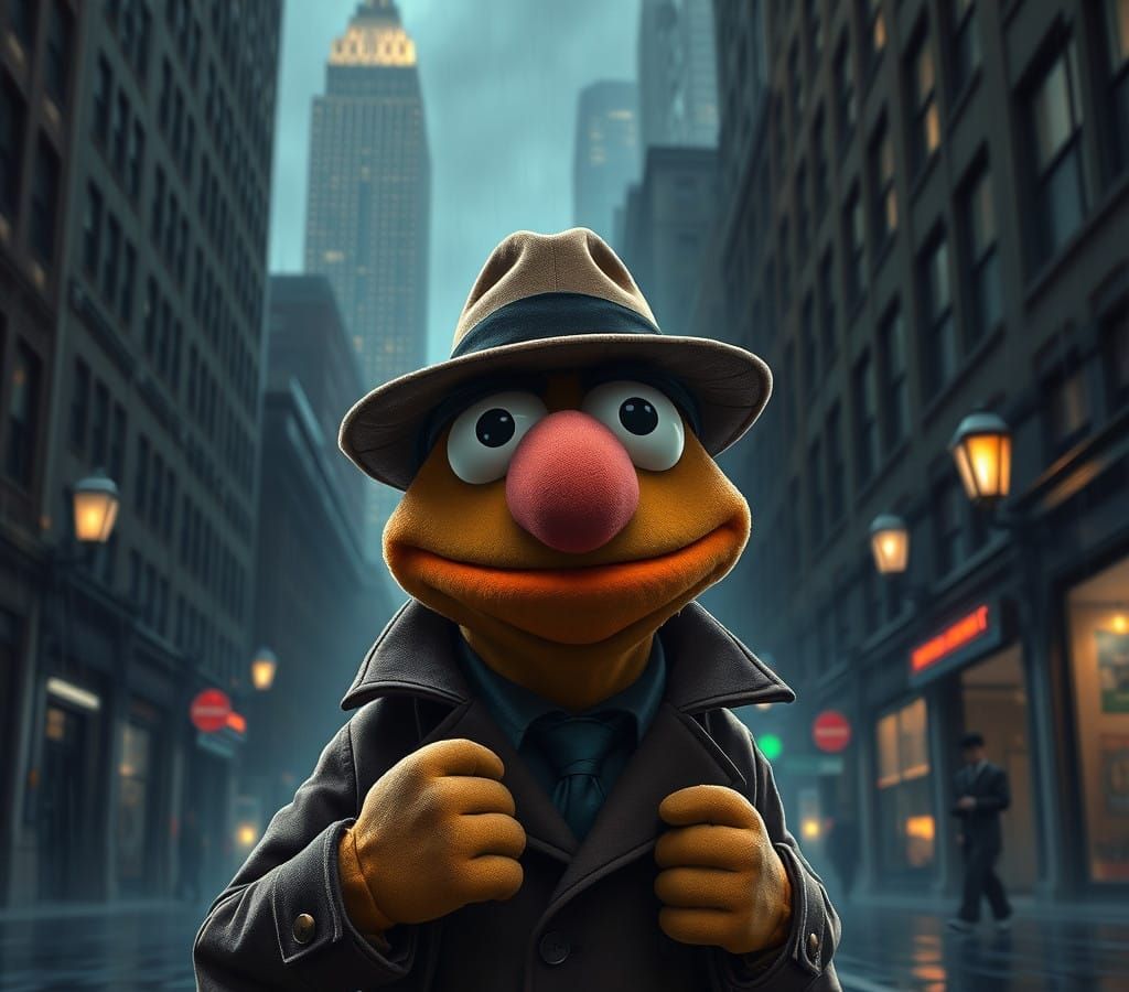 Glamorous Muppets Noir Film Noir Concept Art