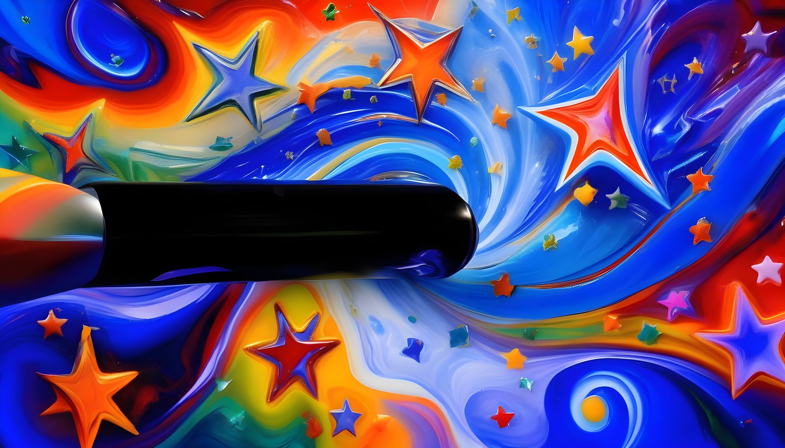 Stunning Hyperspace Odyssey in Vibrant Oil Painting Style