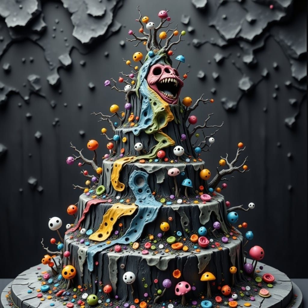 Nightmare Before Christmas Birthday Cake in Tim Burton Style