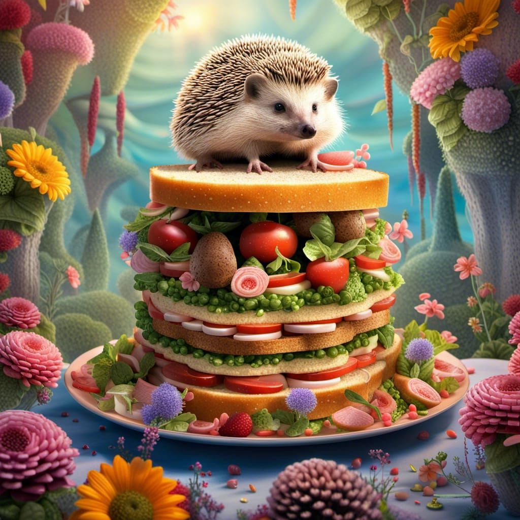 Hedgehog Club Sandwich: A Surreal Food Fantasy