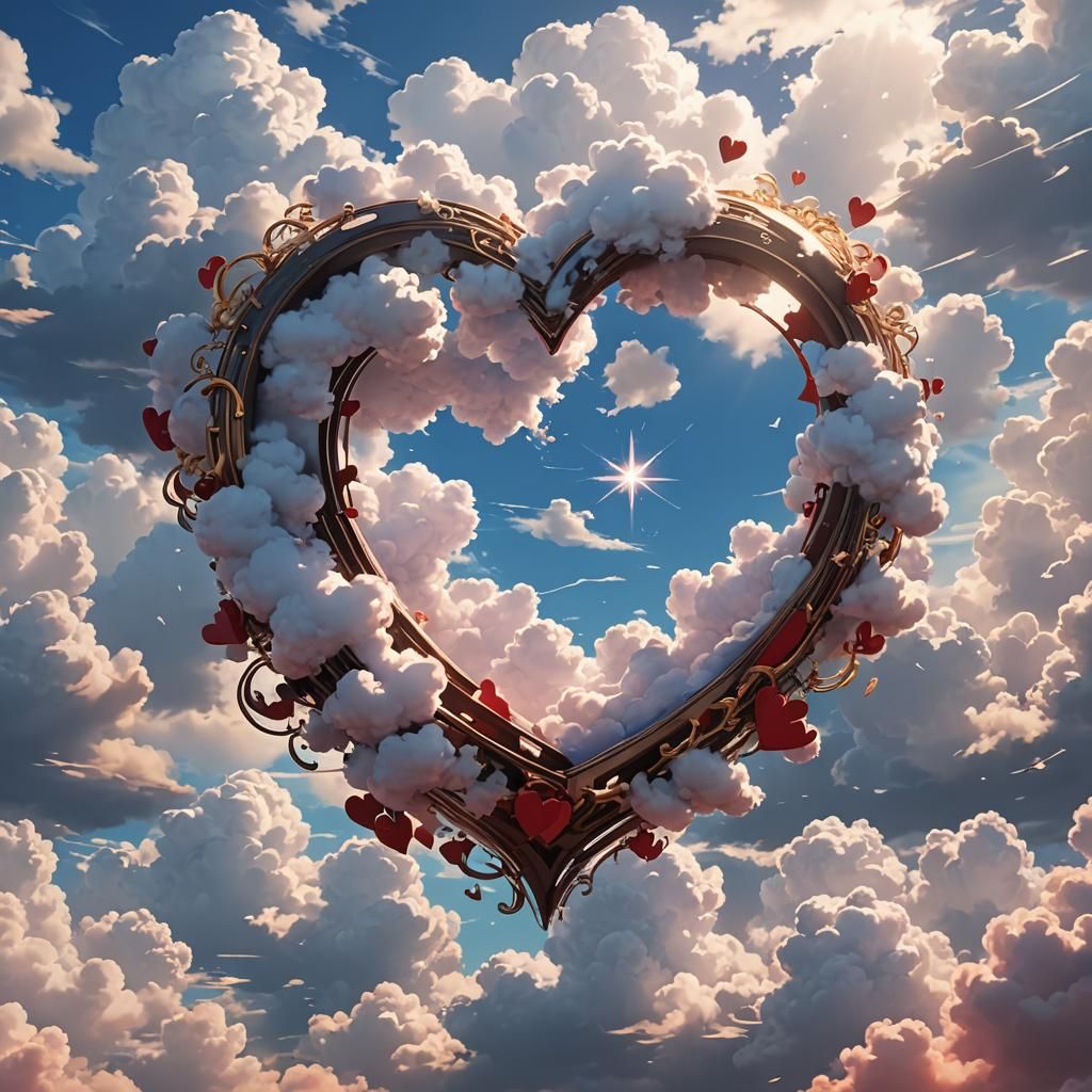 Heart Cloud: 3D Anime Art Inspired by WLOP