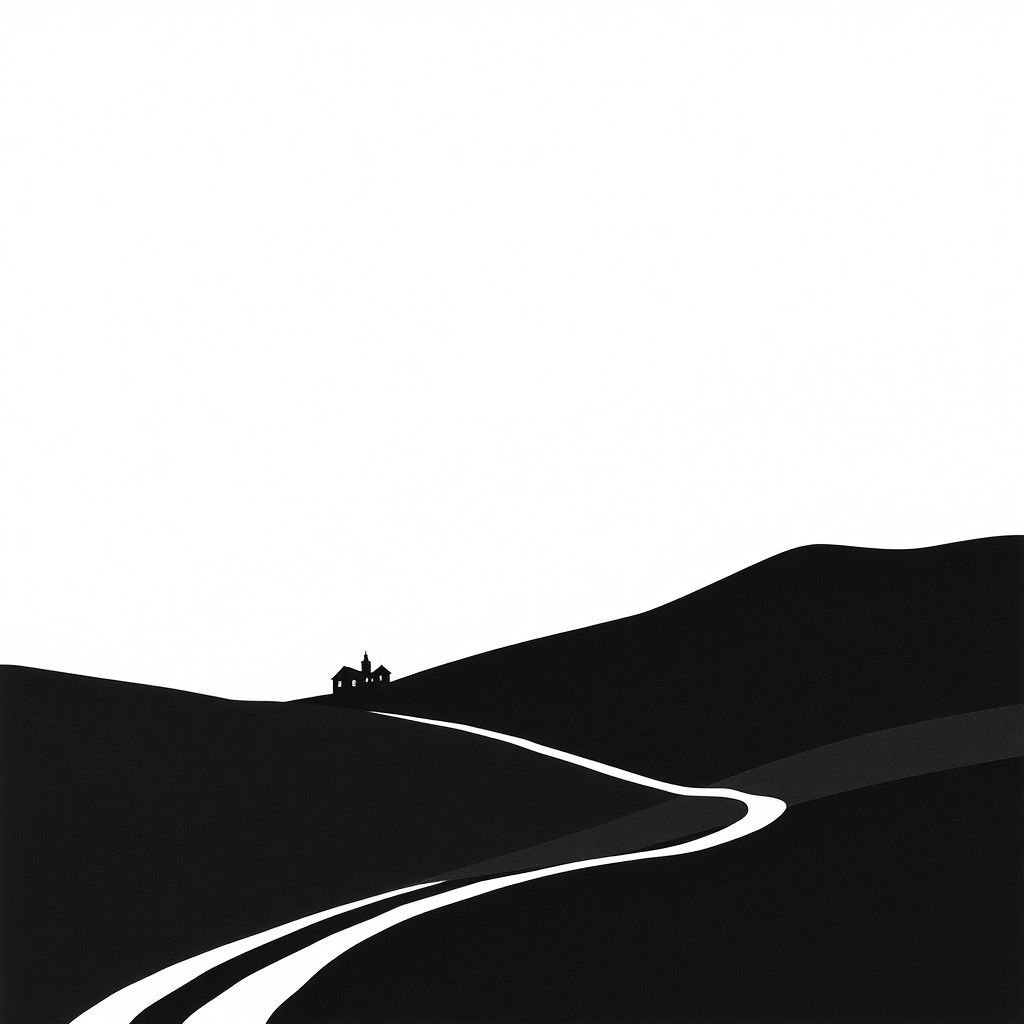 Minimalist Landscape Art with Geometric Shapes