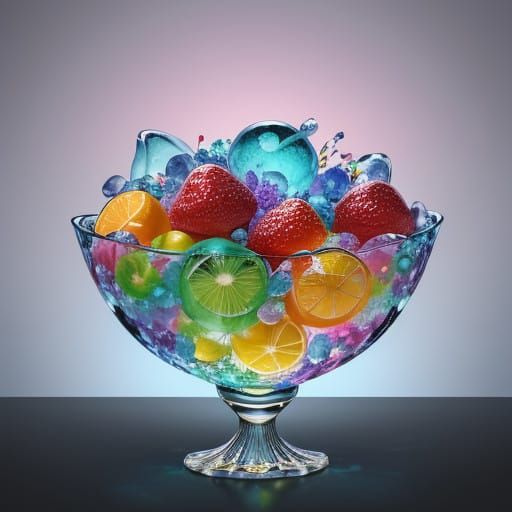 Vibrant Crystal Fruits in Pastel Hues