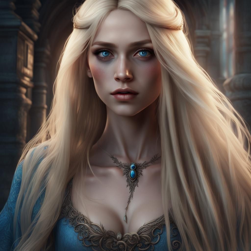 Young Girl in Bloody Dress: Fantasy Concept Art