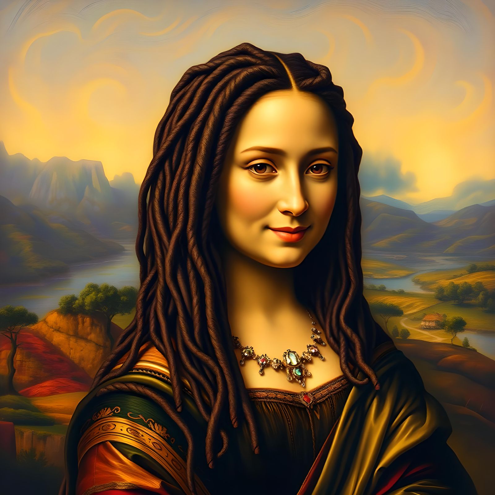 Mona Lisa with Dreadlocks