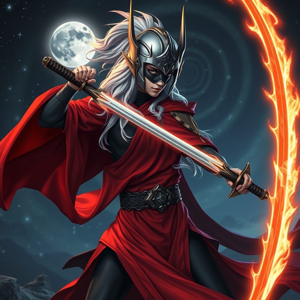 Ethereal Astral Elf Wizard in Celestial Landscape