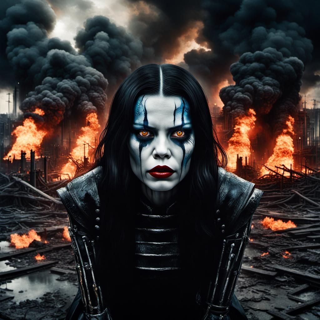 “Can you see the madness, Countless voices in the dark, sky is on fire, we will burn in the fire, rise from the ashes, w...