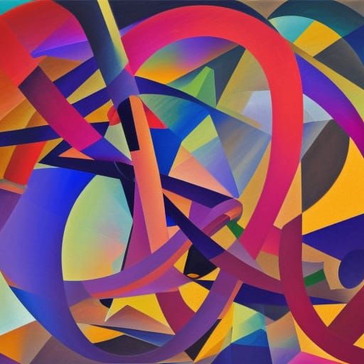 Rope Ends Gather, Vibrant Oil Painting in Astral Style