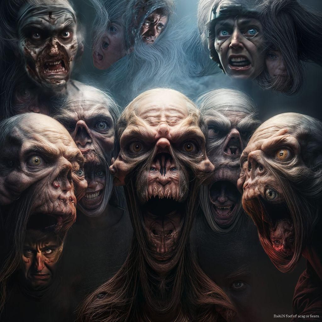 Faces Displaying a Range of Fearful Emotions