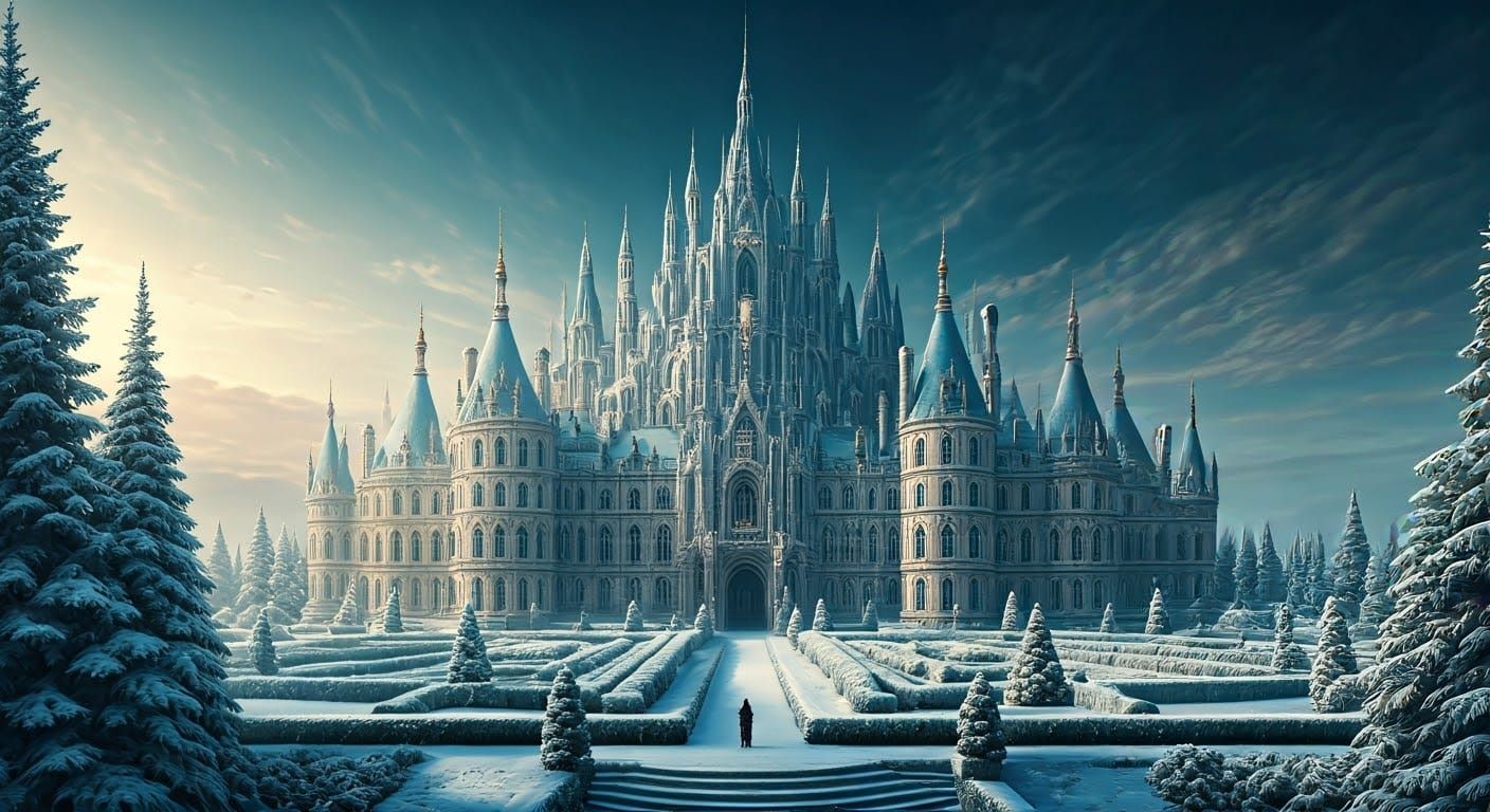 Majestic Frozen Castle in Epic Cinematic Style
