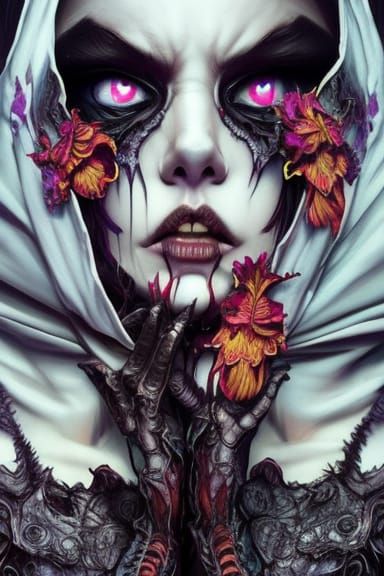 Creepy Devil with Skull Mask Digital Illustration