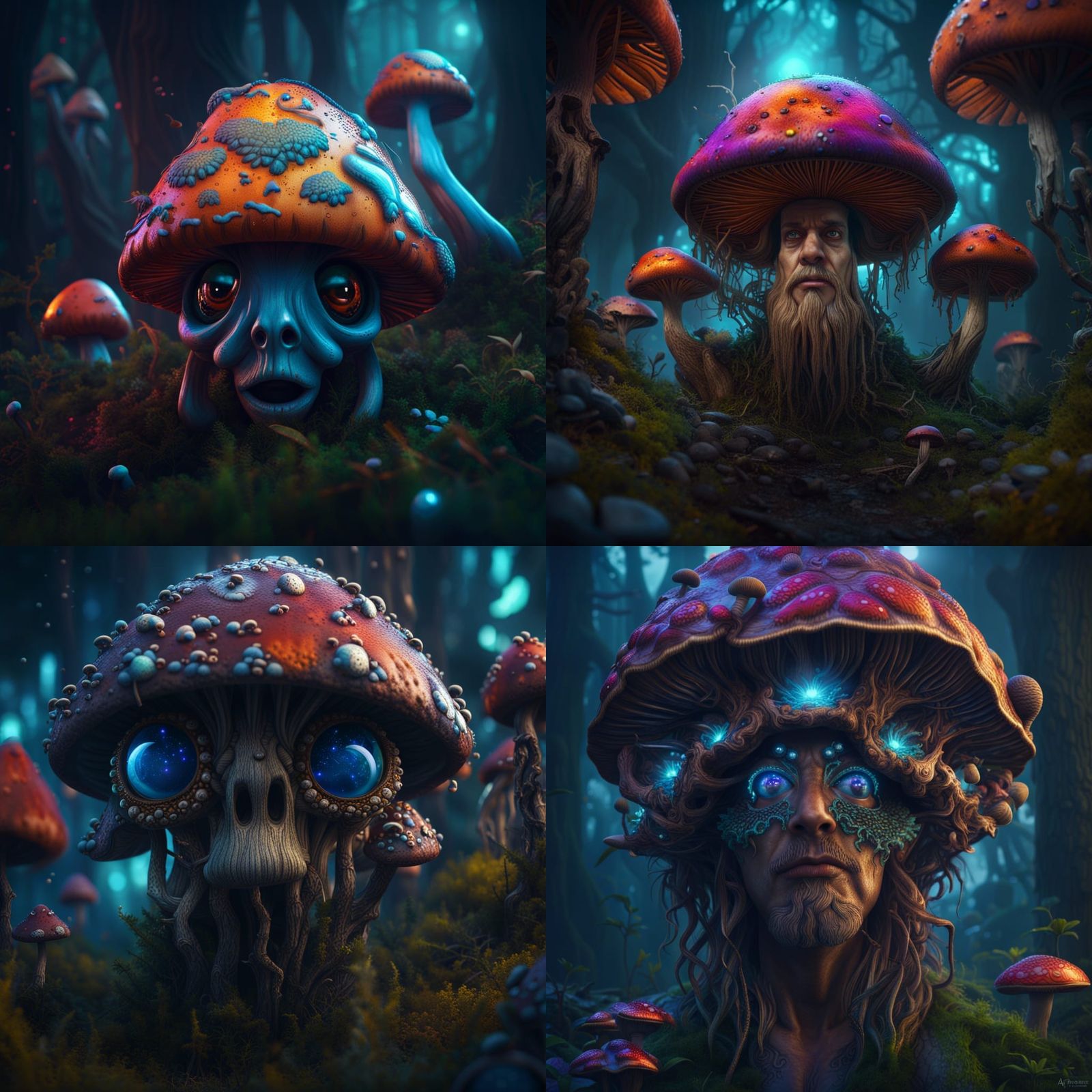 Stoner Magic Mushroom: Detailed Matte Painting