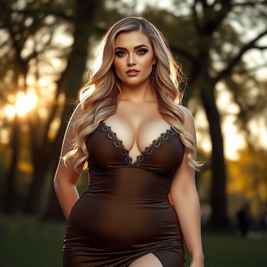 Plus-Size Model in Art Nouveau Style