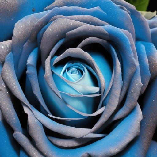 Majestic Blue Rose Digital Painting