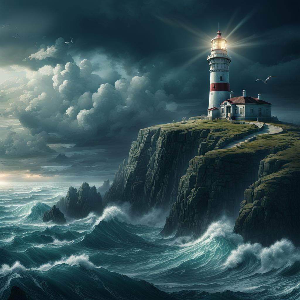 Epic Lighthouse Guiding the Way