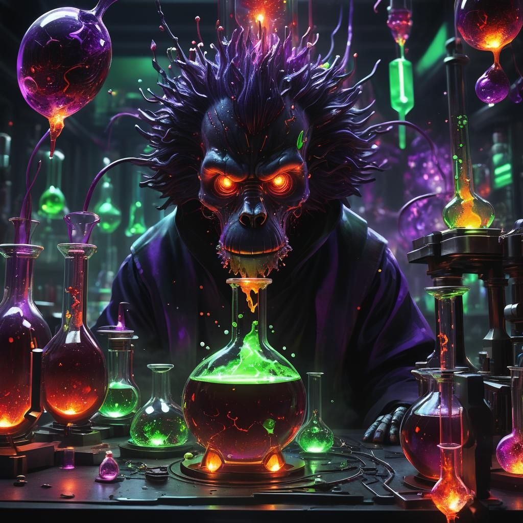 Futuristic Dark Fantasy Lab Concept Art