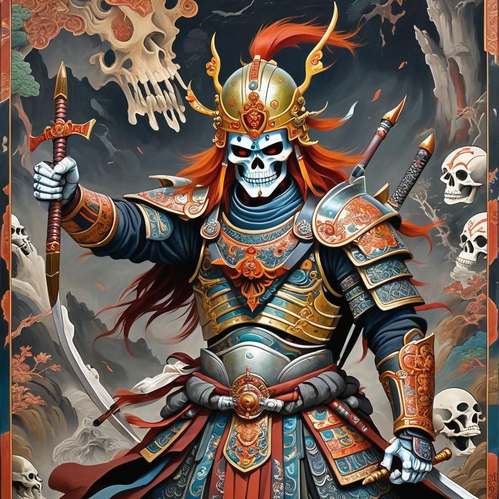 Begtse Portrait in Buddhist Thangka Art Style