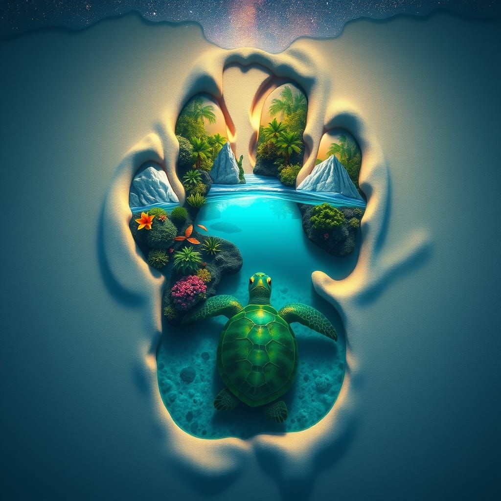 Polar Bear Paw Print Reveals Bioluminescent Underwater World