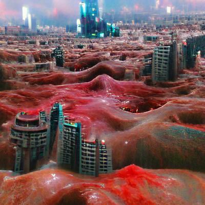 Surreal Cityscape of Flesh