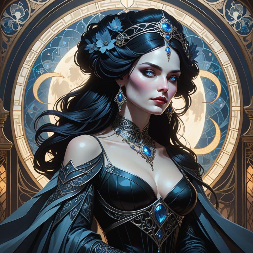 Gothic Dark Queen Anticipates Motherhood with Reverence