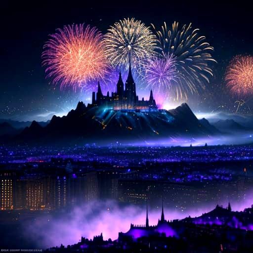 Surreal New Year's Eve in a Fantasy Realm