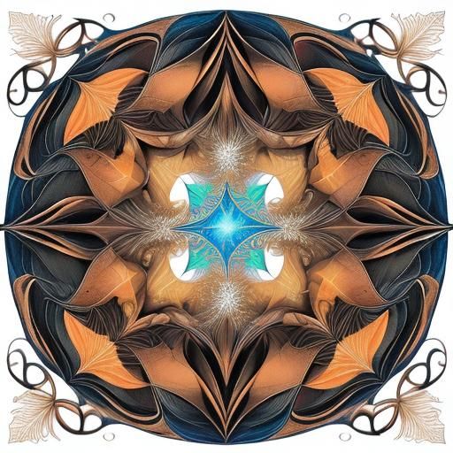 Gothic Letter O Made of Sailboats and Autumn Leaves