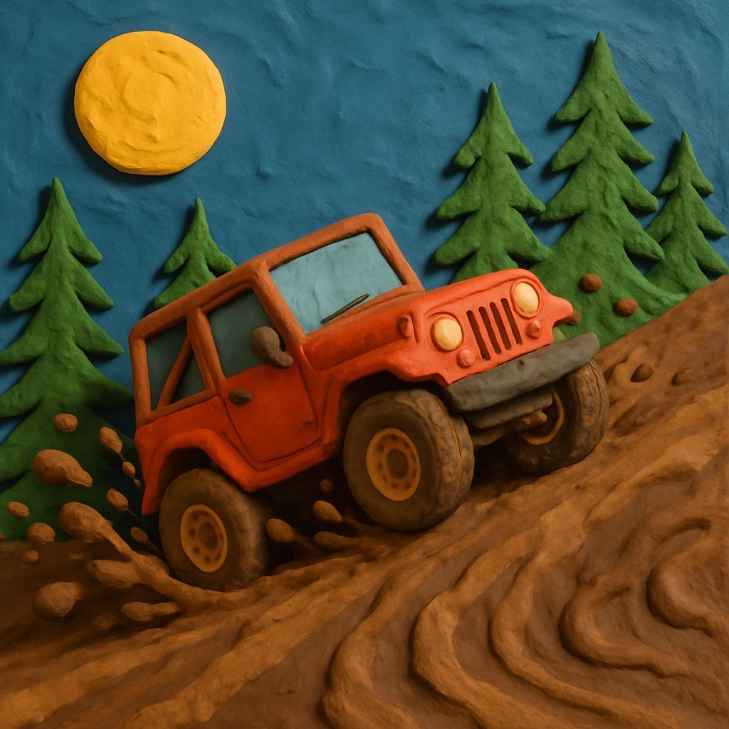 Claymation Jeep Mud Racing Adventure
