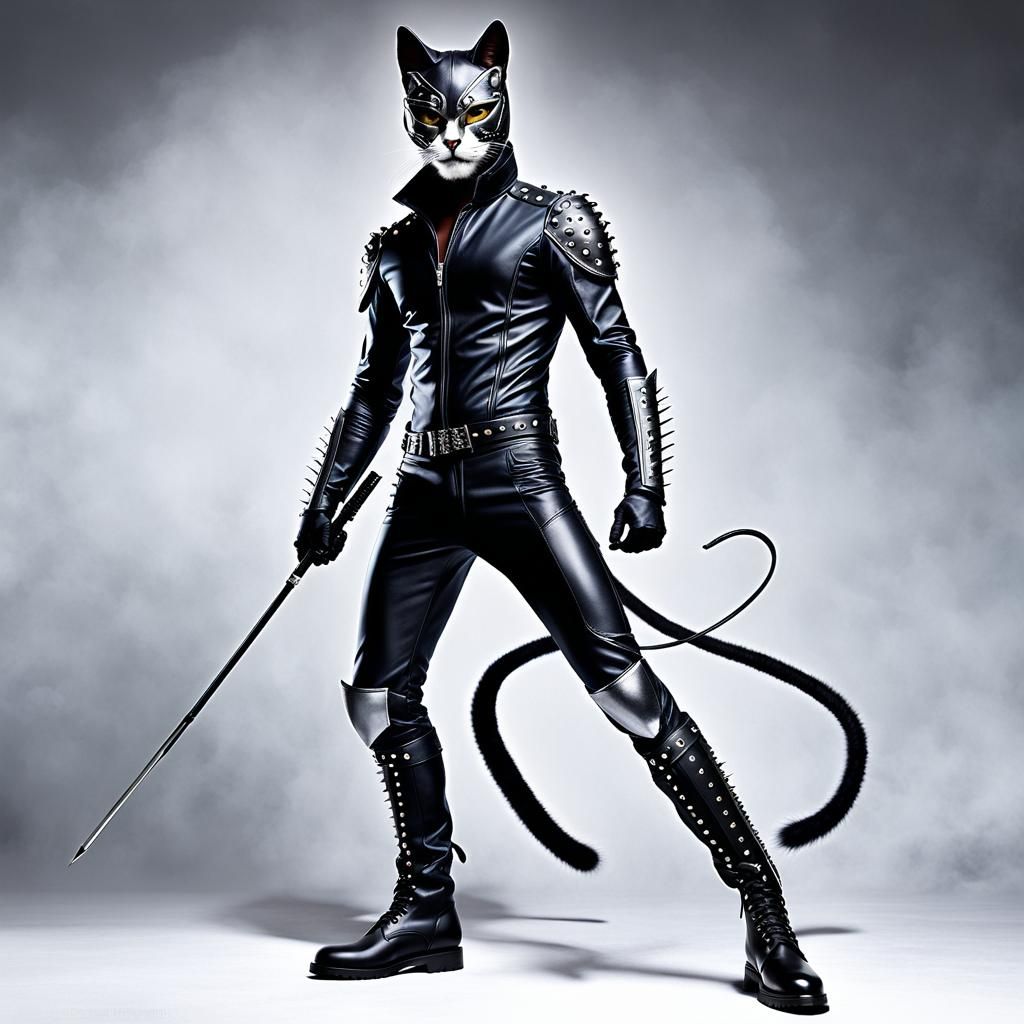 Handsome Catman in Battle Suit: 3D Anime Art