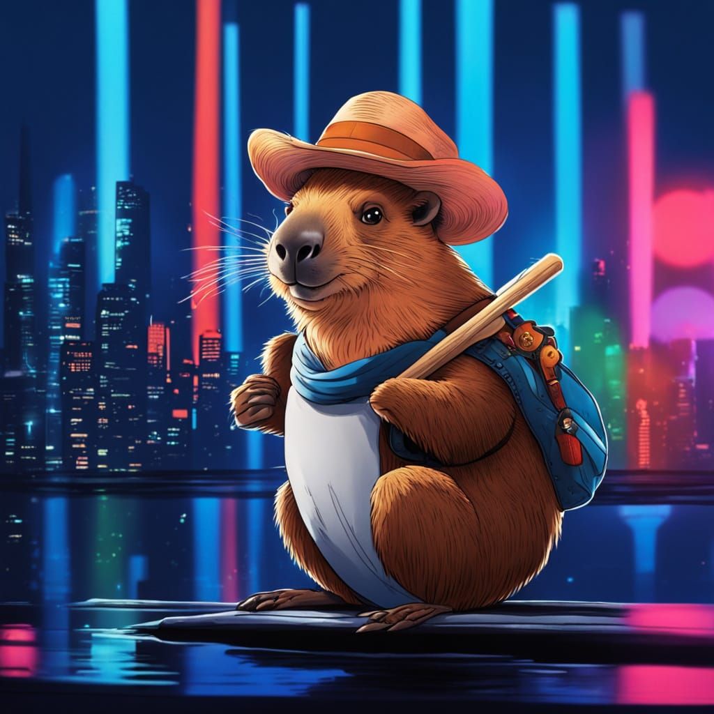 Capybara Riding a Bear